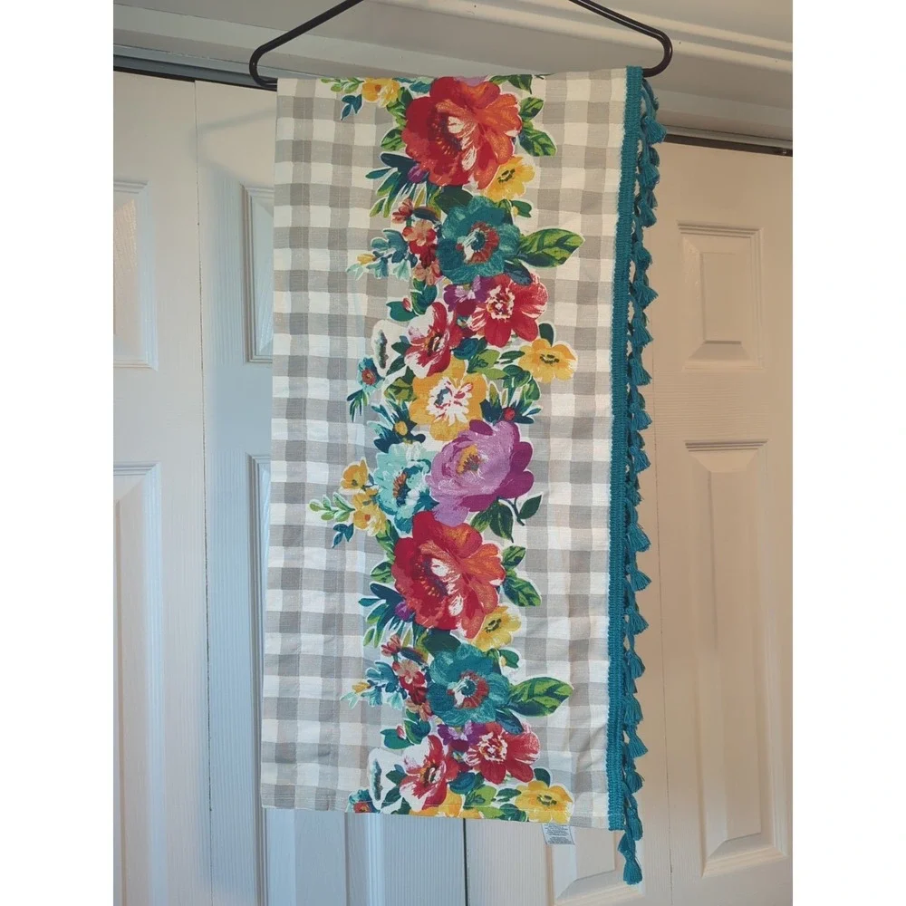 The Pioneer Woman Sweet Romance Blossoms 5pc Curtain Tier Valance Set NWOT